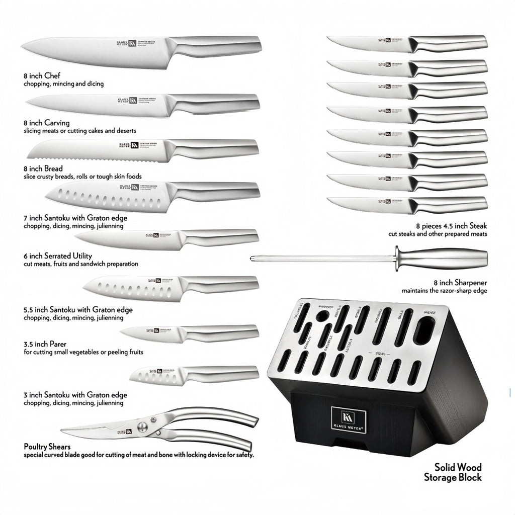 Meyer Contour Finest high carbon steel 19 Piece Knife Block Set