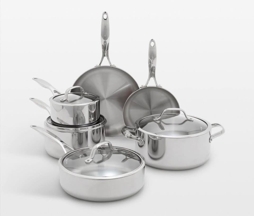 Pro Stainless Steel Uncoated 10-piece cookware set