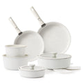 Ceramic Nonstick Cookware Set, 17 Pieces, Detachable Handles, Induction